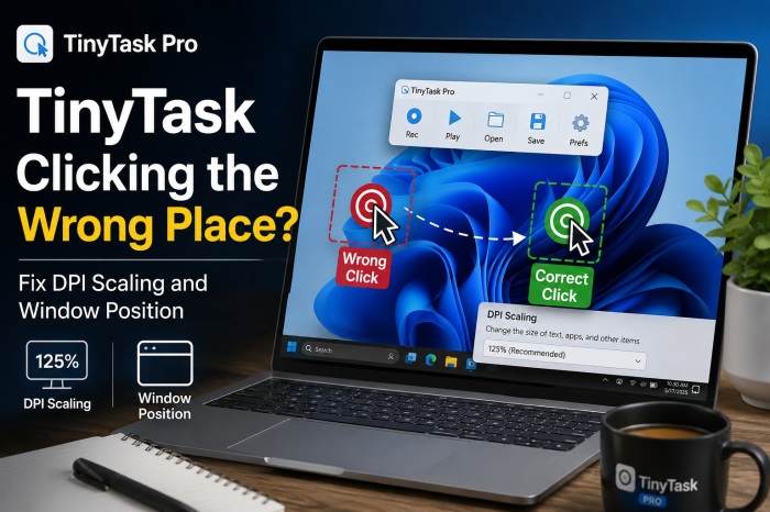 TinyTask Clicking the Wrong Place Fix DPI Scaling and Window Position