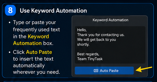 TinyTask workflow automation use cases